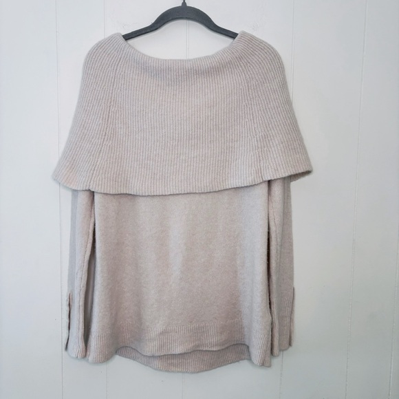 Loft Soft Pink Wool Blend Cowl Neck Sweater M - Picture 2 of 8